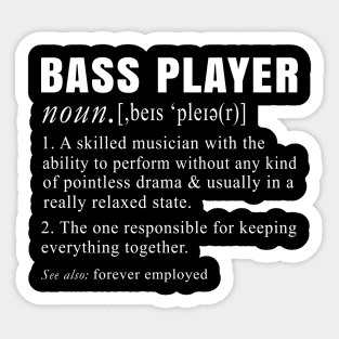 Funny Definition Bass Player Sticker